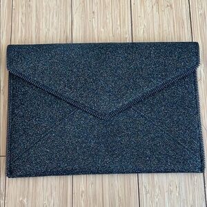 Rebecca Minkoff Glitter Envelope Clutch - Black